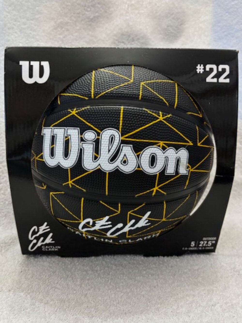 Wilson #22 Caitlin Clark 'Repetition' black outdoor 27-1/2" basketball